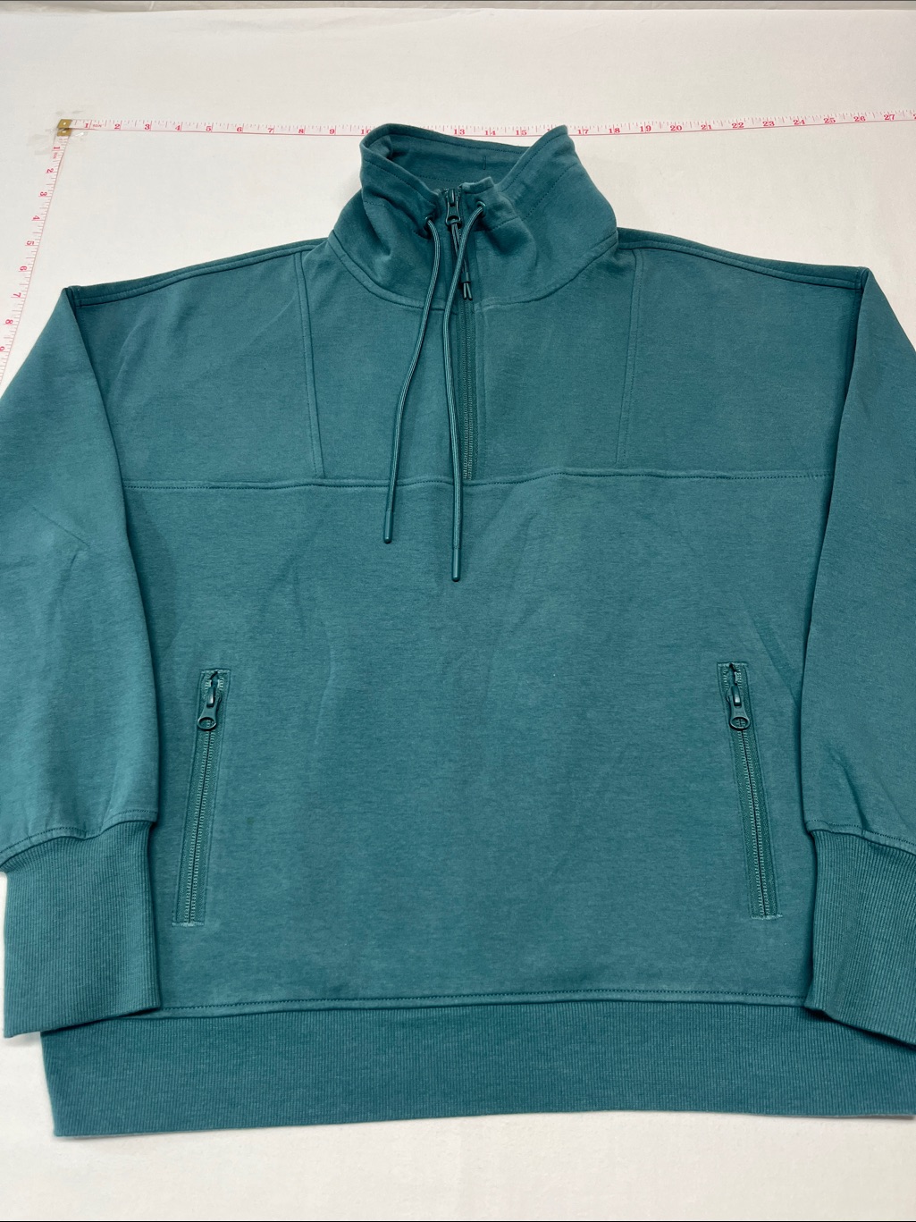 Buffalo Teal Quarter-Zip High Neck Pullover Sweatshirt Men Small Or Ladies 1173